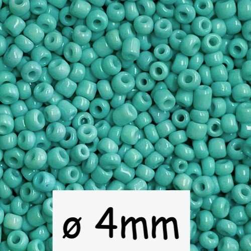 20g perles de rocaille bleu turquoise 4mm