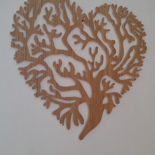 Cœur ,arbre de vie, décoration murale en bois. création artisanale. cadeau fête des méres  original .