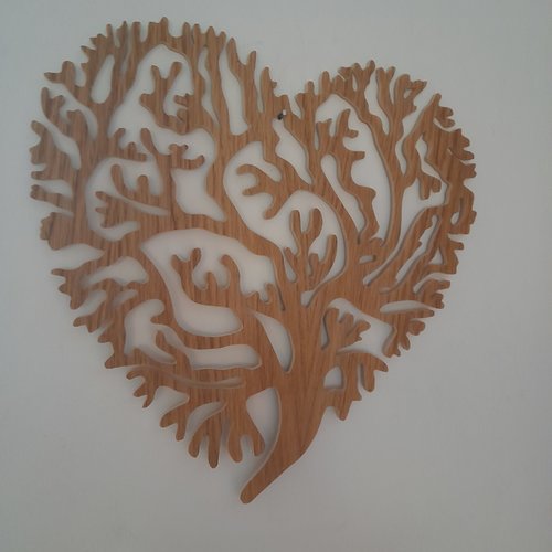 Cœur ,arbre de vie, décoration murale en bois. création artisanale. cadeau fête des méres  original .