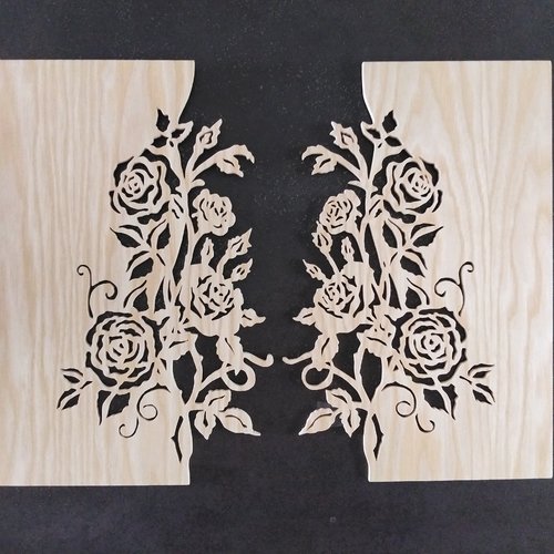 Tableaux en bois bouquet de roses, création artisanale.