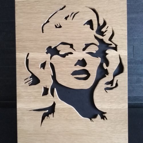 Marilyn monroe,tableau en bois portrait marilyn monroe