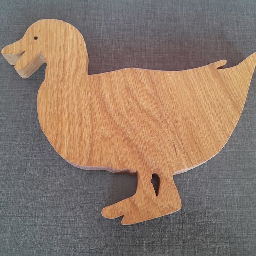 Canard, dessous de plat en bois, canard en chêne. création artisanale.
