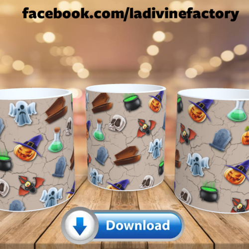 Visuel digital x 1 - pour sublimation mug - halloween 001