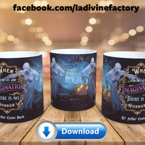 Visuel digital x 1 - pour sublimation mug - halloween - sir arthur conan doyle