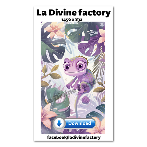 Visuel digital x 1 - pour sublimation / impression - caméléon 004