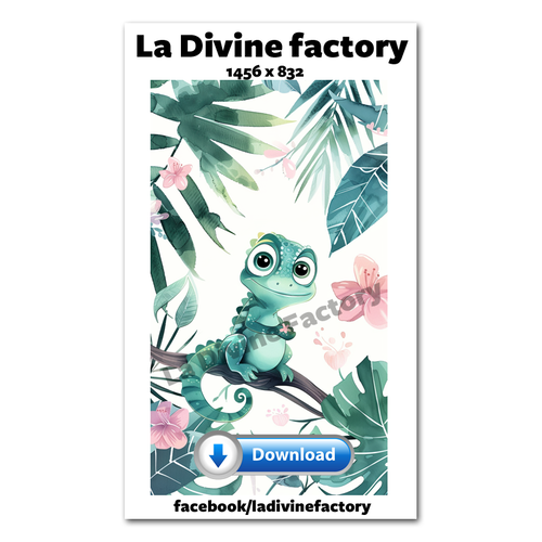 Visuel digital x 1 - pour sublimation / impression - caméléon 005