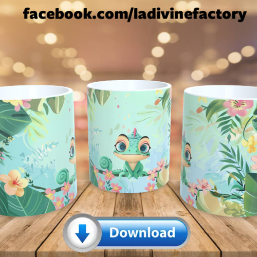 Visuel digital x 1 - pour sublimation mug - caméléon 003