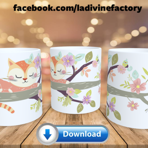 Visuel digital x 1 - pour sublimation mug - chat 004
