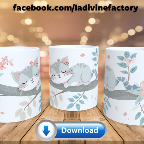 Visuel digital x 1 - pour sublimation mug - chat 006