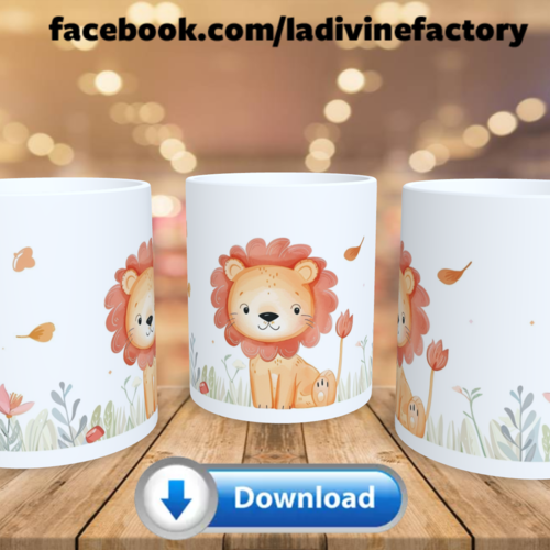 Visuel digital x 1 - pour sublimation mug - lion 002