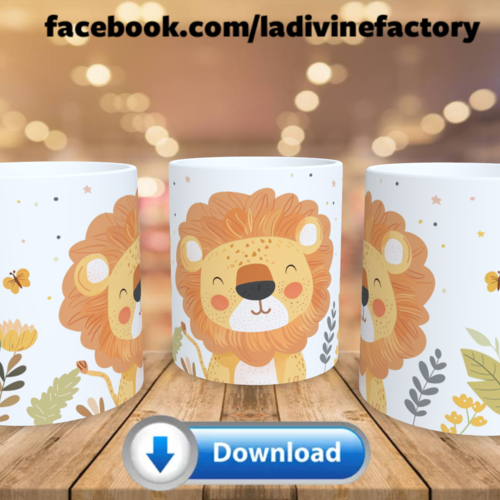 Visuel digital x 1 - pour sublimation mug - lion 003