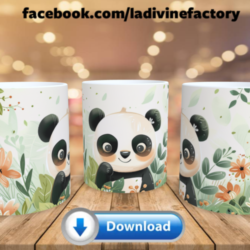 Visuel digital x 1 - pour sublimation mug - panda 001