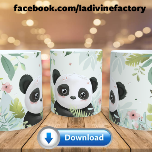 Visuel digital x 1 - pour sublimation mug - panda 002