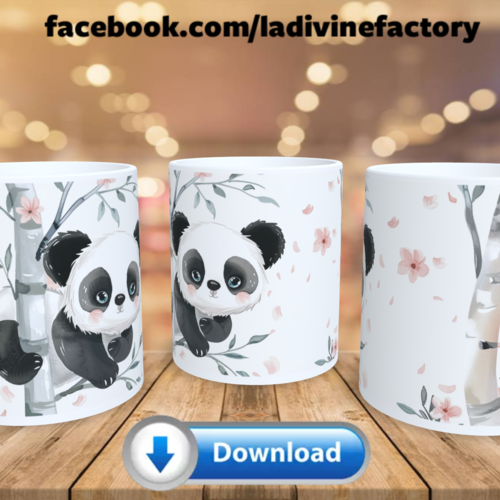 Visuel digital x 1 - pour sublimation mug - panda 007