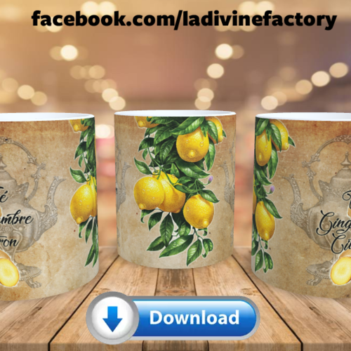 Visuel digital x 1 - pour sublimation mug - thé citron 002 gingembre
