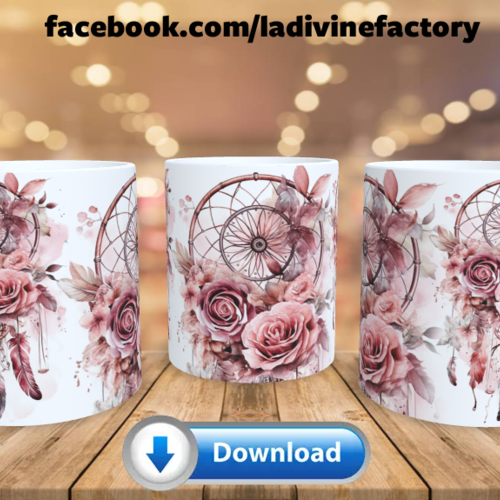 Visuel digital x 1 - pour sublimation mug - dreamcatcher  attrape rêve 005