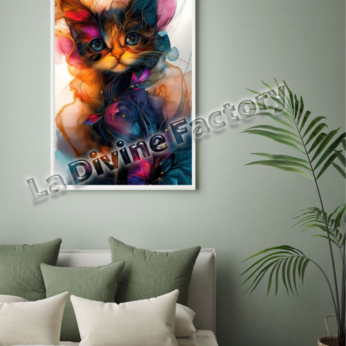 Art mural, affiche poster chat 001 format a5 - a4 ou a3