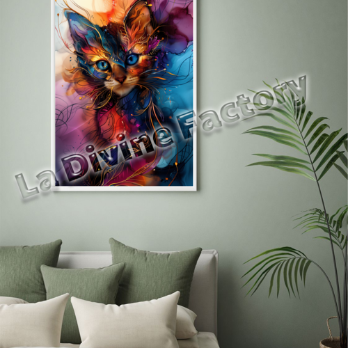 Art mural, affiche poster chat 003 format a5 - a4 ou a3