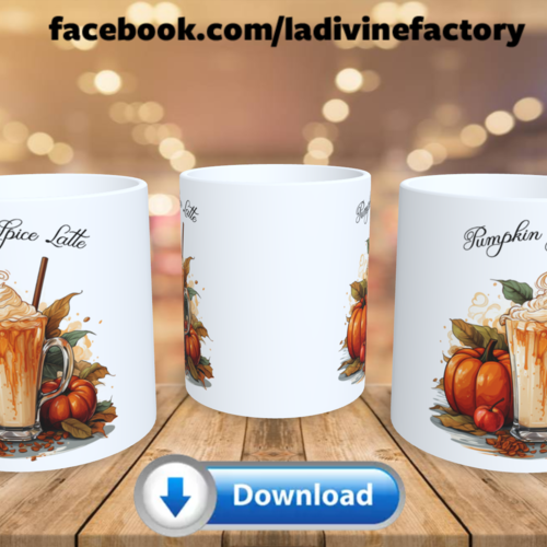 Visuel digital x 1 - pour sublimation mug - automne 007 pumpkin spice latte