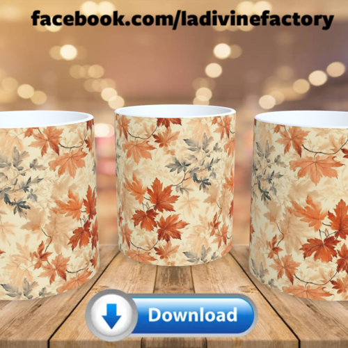 Visuel digital x 1 - pour sublimation mug - automne 020 feuilles