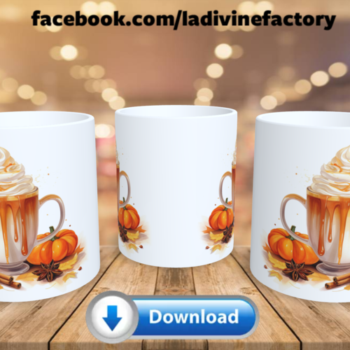 Visuel digital x 1 - pour sublimation mug - automne 025 pumpkin spice latte