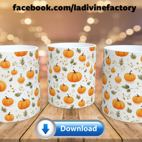 Visuel digital x 1 - pour sublimation mug - automne 026 citrouilles