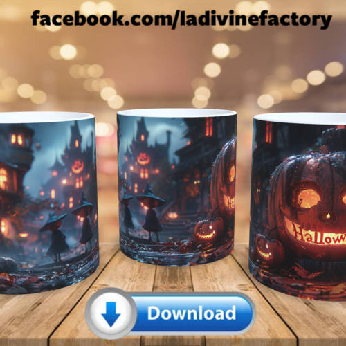 Visuel digital x 1 - pour sublimation mug - halloween - ambiance 005