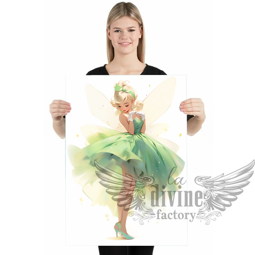 Art mural, affiche poster - tinkerbell 010 fée clochette format 50 x 70 cm