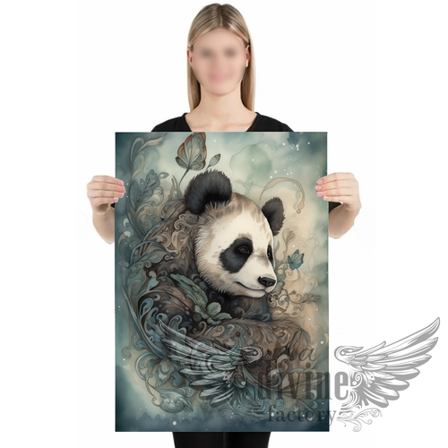 Art mural, affiche poste  panda 001 - symbole de sérénité et d'équilibre  -  50 x 70 cm