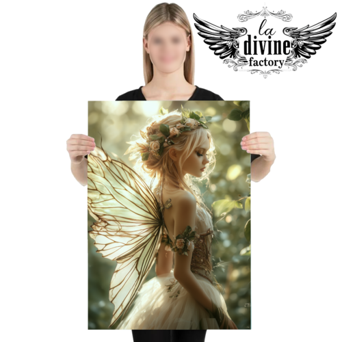 Art mural, affiche poster féérique fée elfe 001 - symbole de magie et de rêve - format 50 x 70 cm