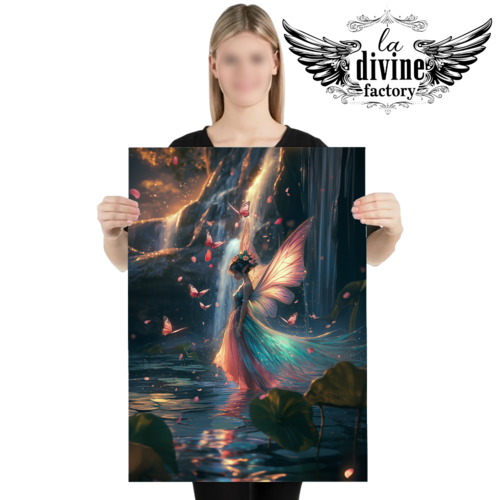 Art mural, affiche poster féérique fée elfe 007 - symbole de magie et de rêve - format 50 x 70 cm