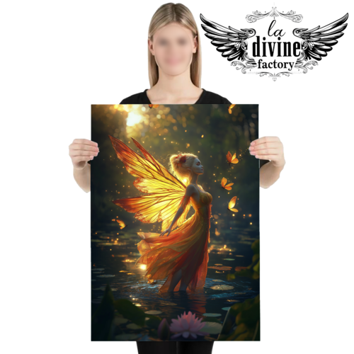 Art mural, affiche poster féérique fée elfe 008 - symbole de magie et de rêve - format 50 x 70 cm