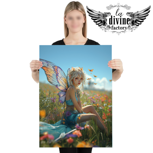 Art mural, affiche poster féérique fée elfe 009 - symbole de magie et de rêve - format 50 x 70 cm
