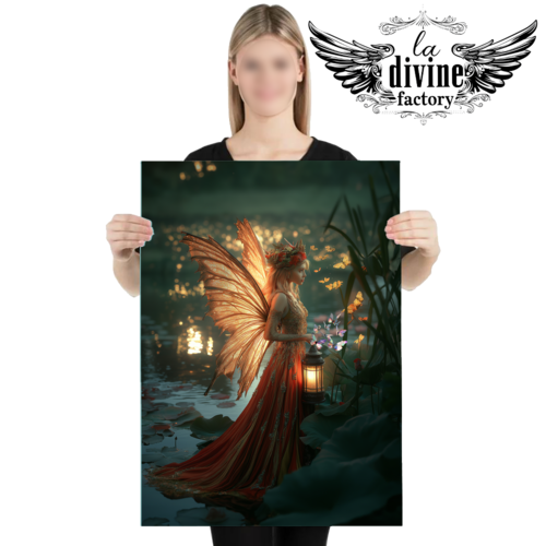 Art mural, affiche poster féérique fée elfe 011 - symbole de magie et de rêve - format 50 x 70 cm