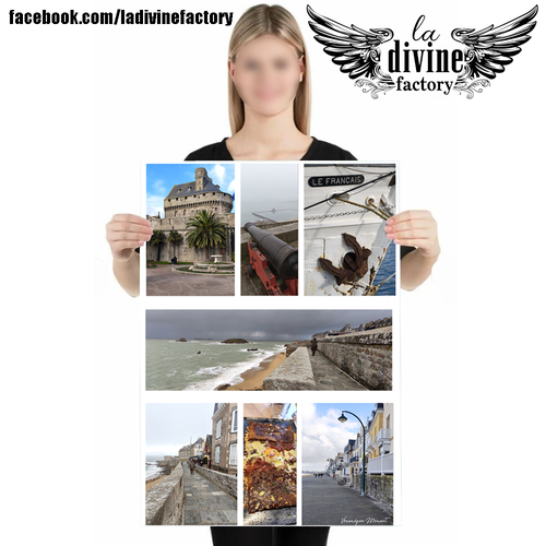 Art mural, affiche poster - saint malo 001 mix - bretagne -  50 x 70 cm