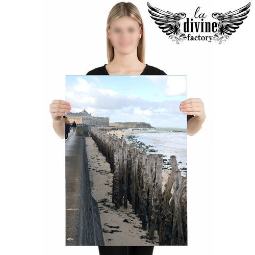 Art mural, affiche poster photo - saint malo 004 - bretagne -  50 x 70 cm