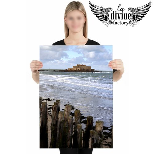 Art mural, affiche poster photo - saint malo 012 - bretagne -  50 x 70 cm