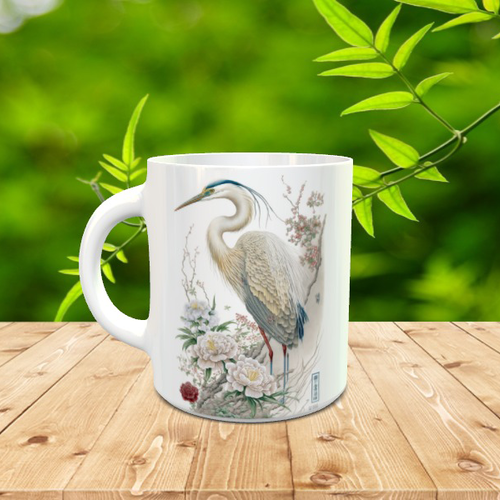 Visuel digital x 1 - pour sublimation mug - héron 001