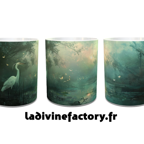 Visuel digital x 1 - pour sublimation mug - héron 002
