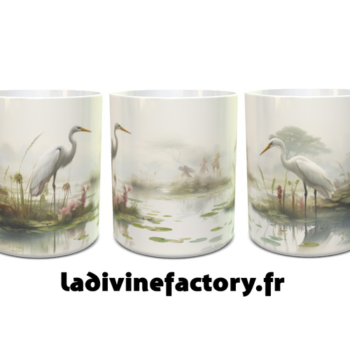 Visuel digital x 1 - pour sublimation mug - héron 008