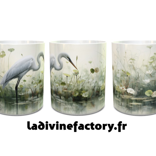 Visuel digital x 1 - pour sublimation mug - héron 009