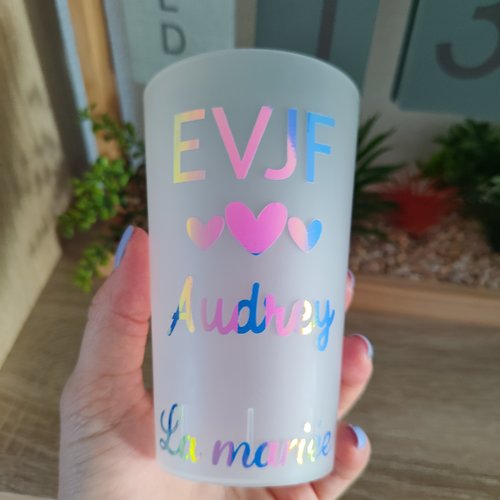 Gobelet evjf personnalisé, prénom future mariée & invités, souvenir unique