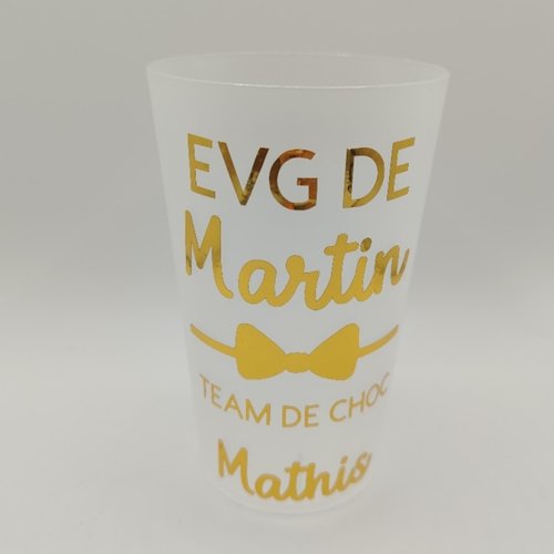 Gobelet evg personnalisé, prénom du futur marié et des invités, souvenir unique