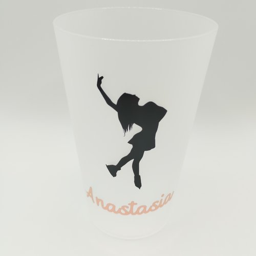 Gobelet danseuse personnalisé, prénom, vinyle or
