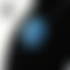 Pendentif gerbera bleu cristal