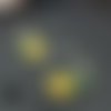 Boucles d'oreilles créoles tournesol - composition florale ensoleillé - bijou en acier inoxydable