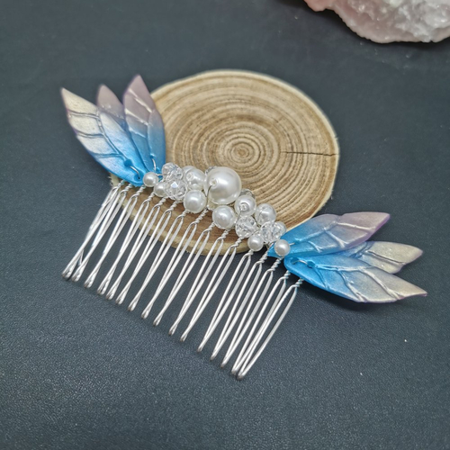 Peigne mariée perles ailées - bijou de cheveux original mariage et cérémonie - féerie - fée