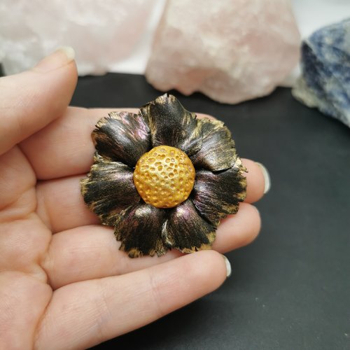 CREATCABIN Broche Grande Fleur 20cm Broche Camélia Noire Extra