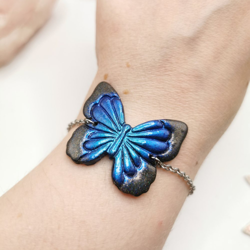 Bracelet papillons - bijou en acier inoxydable - bijou gothique et romantique