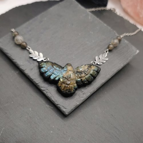 Collier aigle en labradorite